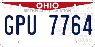 OH license plate GPU7764