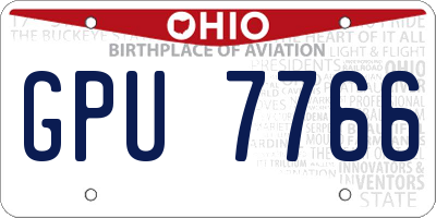 OH license plate GPU7766