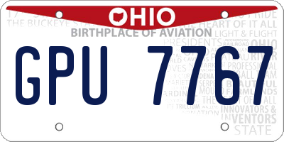 OH license plate GPU7767