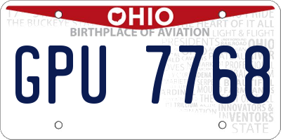 OH license plate GPU7768