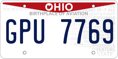 OH license plate GPU7769