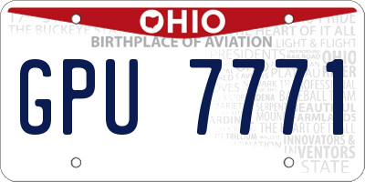 OH license plate GPU7771