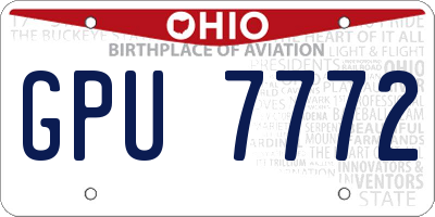 OH license plate GPU7772