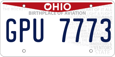 OH license plate GPU7773