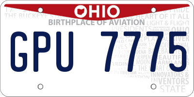 OH license plate GPU7775