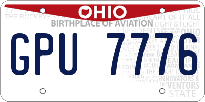 OH license plate GPU7776