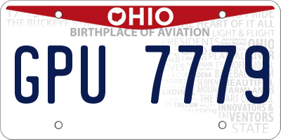 OH license plate GPU7779