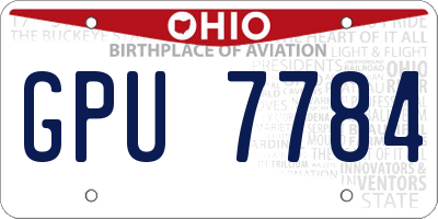 OH license plate GPU7784