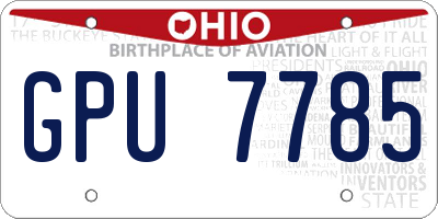 OH license plate GPU7785