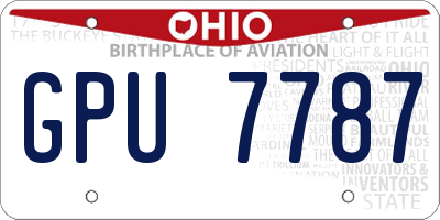 OH license plate GPU7787