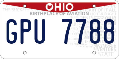 OH license plate GPU7788