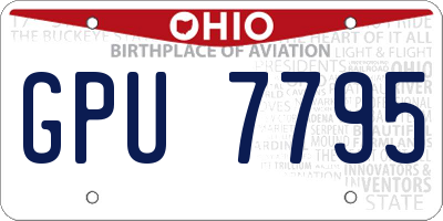 OH license plate GPU7795