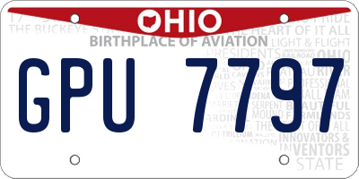 OH license plate GPU7797