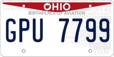 OH license plate GPU7799