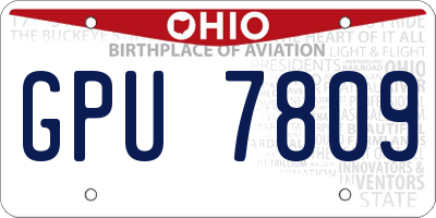 OH license plate GPU7809