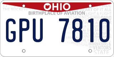 OH license plate GPU7810