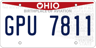 OH license plate GPU7811