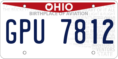 OH license plate GPU7812