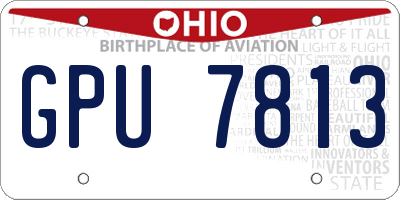 OH license plate GPU7813
