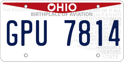 OH license plate GPU7814