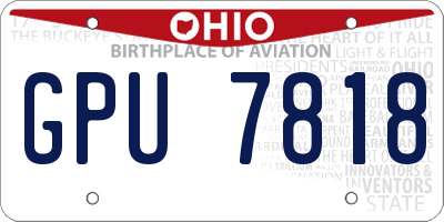 OH license plate GPU7818