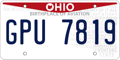 OH license plate GPU7819