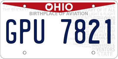 OH license plate GPU7821