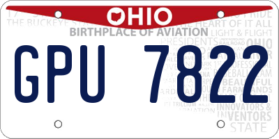 OH license plate GPU7822