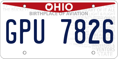 OH license plate GPU7826
