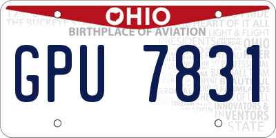 OH license plate GPU7831
