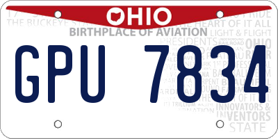 OH license plate GPU7834
