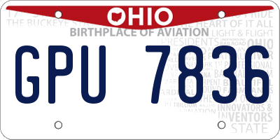 OH license plate GPU7836