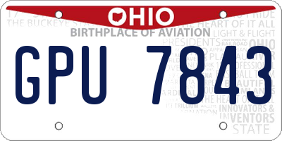 OH license plate GPU7843