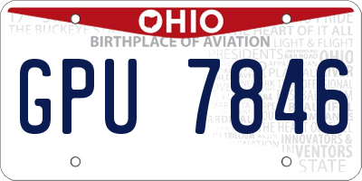OH license plate GPU7846