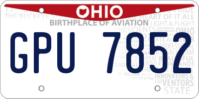OH license plate GPU7852