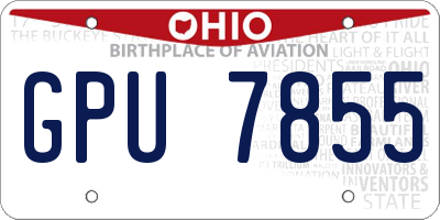 OH license plate GPU7855