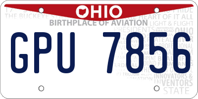 OH license plate GPU7856