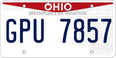 OH license plate GPU7857