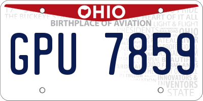 OH license plate GPU7859
