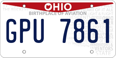 OH license plate GPU7861