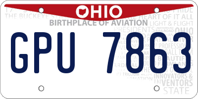 OH license plate GPU7863