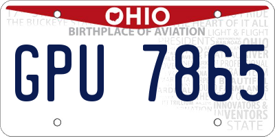 OH license plate GPU7865