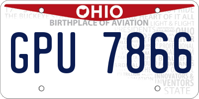 OH license plate GPU7866
