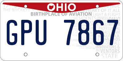 OH license plate GPU7867