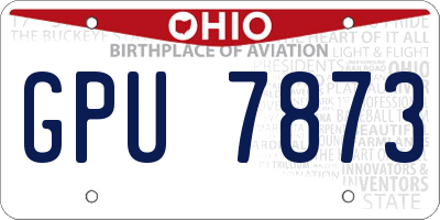 OH license plate GPU7873