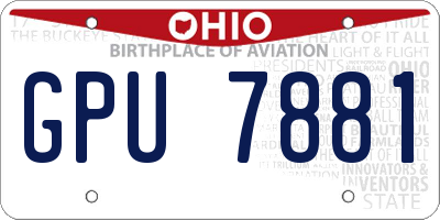OH license plate GPU7881