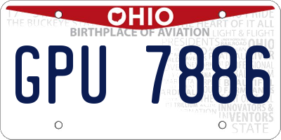 OH license plate GPU7886