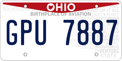 OH license plate GPU7887