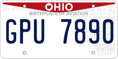 OH license plate GPU7890