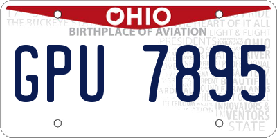 OH license plate GPU7895